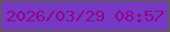 文字の大きさ：5、枠の色：586928、背景の色：7639c3、文字の色：910489 無料ブログパーツのブログ時計