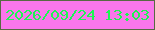 文字の大きさ：3、枠の色：586942、背景の色：fa76eb、文字の色：1ef553 無料ブログパーツのブログ時計