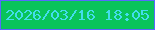 文字の大きさ：5、枠の色：5869fd、背景の色：09c45b、文字の色：43ddec 無料ブログパーツのブログ時計