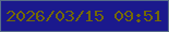 文字の大きさ：2、枠の色：586d89、背景の色：1b198d、文字の色：746901 無料ブログパーツのブログ時計
