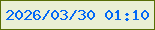 文字の大きさ：4、枠の色：586e06、背景の色：eaf0d5、文字の色：0268f6 無料ブログパーツのブログ時計