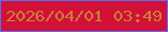 文字の大きさ：4、枠の色：586efc、背景の色：d21138、文字の色：ca7f34 無料ブログパーツのブログ時計