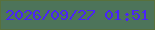 文字の大きさ：2、枠の色：58713c、背景の色：4d745a、文字の色：4a23f8 無料ブログパーツのブログ時計