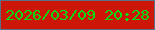 文字の大きさ：2、枠の色：587188、背景の色：cc1708、文字の色：08db10 無料ブログパーツのブログ時計