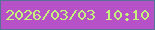文字の大きさ：3、枠の色：587297、背景の色：b751c7、文字の色：c5f27d 無料ブログパーツのブログ時計