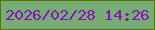 文字の大きさ：1、枠の色：587306、背景の色：77ac75、文字の色：8711bd 無料ブログパーツのブログ時計