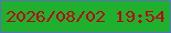 文字の大きさ：2、枠の色：5874b7、背景の色：1fb12e、文字の色：b80815 無料ブログパーツのブログ時計