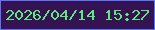 文字の大きさ：5、枠の色：5874f9、背景の色：351352、文字の色：5ee87d 無料ブログパーツのブログ時計