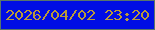 文字の大きさ：4、枠の色：58756a、背景の色：000de4、文字の色：ba9939 無料ブログパーツのブログ時計