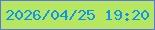 文字の大きさ：1、枠の色：5875e1、背景の色：b7e760、文字の色：0597f3 無料ブログパーツのブログ時計