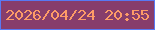 文字の大きさ：1、枠の色：5879f3、背景の色：873d6b、文字の色：fd9b67 無料ブログパーツのブログ時計