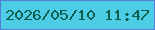 文字の大きさ：3、枠の色：587ad9、背景の色：4ccce5、文字の色：0f5e4d 無料ブログパーツのブログ時計