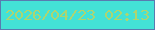 文字の大きさ：5、枠の色：587bb0、背景の色：43e2d6、文字の色：add571 無料ブログパーツのブログ時計