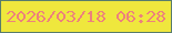 文字の大きさ：4、枠の色：587c6c、背景の色：efe73d、文字の色：ed817c 無料ブログパーツのブログ時計