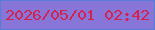 文字の大きさ：4、枠の色：587cda、背景の色：8776d8、文字の色：d32250 無料ブログパーツのブログ時計