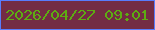 文字の大きさ：4、枠の色：587cfc、背景の色：732c44、文字の色：5dac12 無料ブログパーツのブログ時計