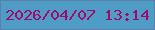 文字の大きさ：3、枠の色：5882aa、背景の色：4f9dc6、文字の色：9f0b6b 無料ブログパーツのブログ時計