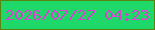文字の大きさ：4、枠の色：58830d、背景の色：1ed96a、文字の色：d843ce 無料ブログパーツのブログ時計