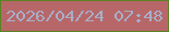 文字の大きさ：5、枠の色：588324、背景の色：b76768、文字の色：a8aec9 無料ブログパーツのブログ時計