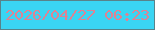 文字の大きさ：5、枠の色：58838a、背景の色：3ad5f3、文字の色：dd8394 無料ブログパーツのブログ時計
