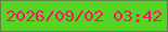 文字の大きさ：5、枠の色：588444、背景の色：56d323、文字の色：f71664 無料ブログパーツのブログ時計