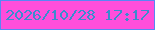 文字の大きさ：3、枠の色：5886f4、背景の色：ff4edb、文字の色：3a8cce 無料ブログパーツのブログ時計