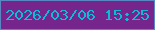 文字の大きさ：2、枠の色：5887c4、背景の色：76258c、文字の色：0dbbd9 無料ブログパーツのブログ時計