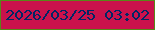 文字の大きさ：1、枠の色：588818、背景の色：ca124c、文字の色：012665 無料ブログパーツのブログ時計