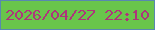 文字の大きさ：1、枠の色：5888b0、背景の色：69c54b、文字の色：ae357b 無料ブログパーツのブログ時計