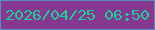 文字の大きさ：2、枠の色：588dc3、背景の色：863891、文字の色：1ece98 無料ブログパーツのブログ時計