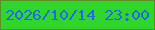 文字の大きさ：3、枠の色：589126、背景の色：31d62c、文字の色：2267f3 無料ブログパーツのブログ時計