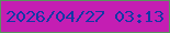 文字の大きさ：5、枠の色：58945e、背景の色：c41eb3、文字の色：1238a6 無料ブログパーツのブログ時計