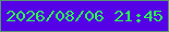 文字の大きさ：1、枠の色：589472、背景の色：5502e6、文字の色：28f854 無料ブログパーツのブログ時計