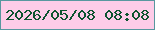 文字の大きさ：4、枠の色：58979f、背景の色：fdcce8、文字の色：0d5430 無料ブログパーツのブログ時計