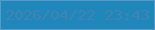 文字の大きさ：1、枠の色：5899c8、背景の色：2087ba、文字の色：4383b2 無料ブログパーツのブログ時計