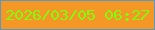 文字の大きさ：5、枠の色：589ac2、背景の色：f59727、文字の色：81fc0b 無料ブログパーツのブログ時計