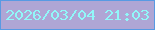 文字の大きさ：2、枠の色：589ae3、背景の色：afa6d5、文字の色：91f7f9 無料ブログパーツのブログ時計