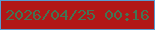 文字の大きさ：1、枠の色：589cd1、背景の色：b11717、文字の色：427453 無料ブログパーツのブログ時計