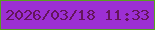 文字の大きさ：2、枠の色：58a11f、背景の色：9c2fd3、文字の色：64155b 無料ブログパーツのブログ時計