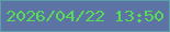 文字の大きさ：3、枠の色：58a1a8、背景の色：5d73a3、文字の色：58db56 無料ブログパーツのブログ時計