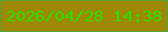 文字の大きさ：1、枠の色：58a233、背景の色：9d8808、文字の色：31dc01 無料ブログパーツのブログ時計