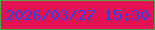 文字の大きさ：5、枠の色：58a248、背景の色：e31255、文字の色：2f3ee6 無料ブログパーツのブログ時計