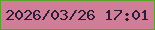 文字の大きさ：3、枠の色：58a42b、背景の色：d07e98、文字の色：2b1c37 無料ブログパーツのブログ時計