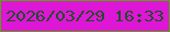 文字の大きさ：1、枠の色：58a60b、背景の色：dd17d5、文字の色：1f4e26 無料ブログパーツのブログ時計