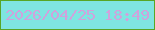 文字の大きさ：1、枠の色：58a625、背景の色：7fe5e1、文字の色：d0a2dc 無料ブログパーツのブログ時計