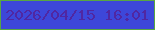 文字の大きさ：5、枠の色：58a642、背景の色：3d47d9、文字の色：5027a2 無料ブログパーツのブログ時計