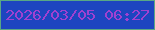 文字の大きさ：2、枠の色：58a885、背景の色：1d45c0、文字の色：9f41d0 無料ブログパーツのブログ時計