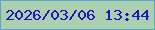 文字の大きさ：1、枠の色：58a8ca、背景の色：abcfaf、文字の色：1919b9 無料ブログパーツのブログ時計