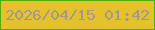 文字の大きさ：2、枠の色：58a914、背景の色：e3c22b、文字の色：a2988f 無料ブログパーツのブログ時計