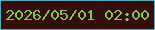 文字の大きさ：5、枠の色：58a9bd、背景の色：320e0c、文字の色：8ac454 無料ブログパーツのブログ時計